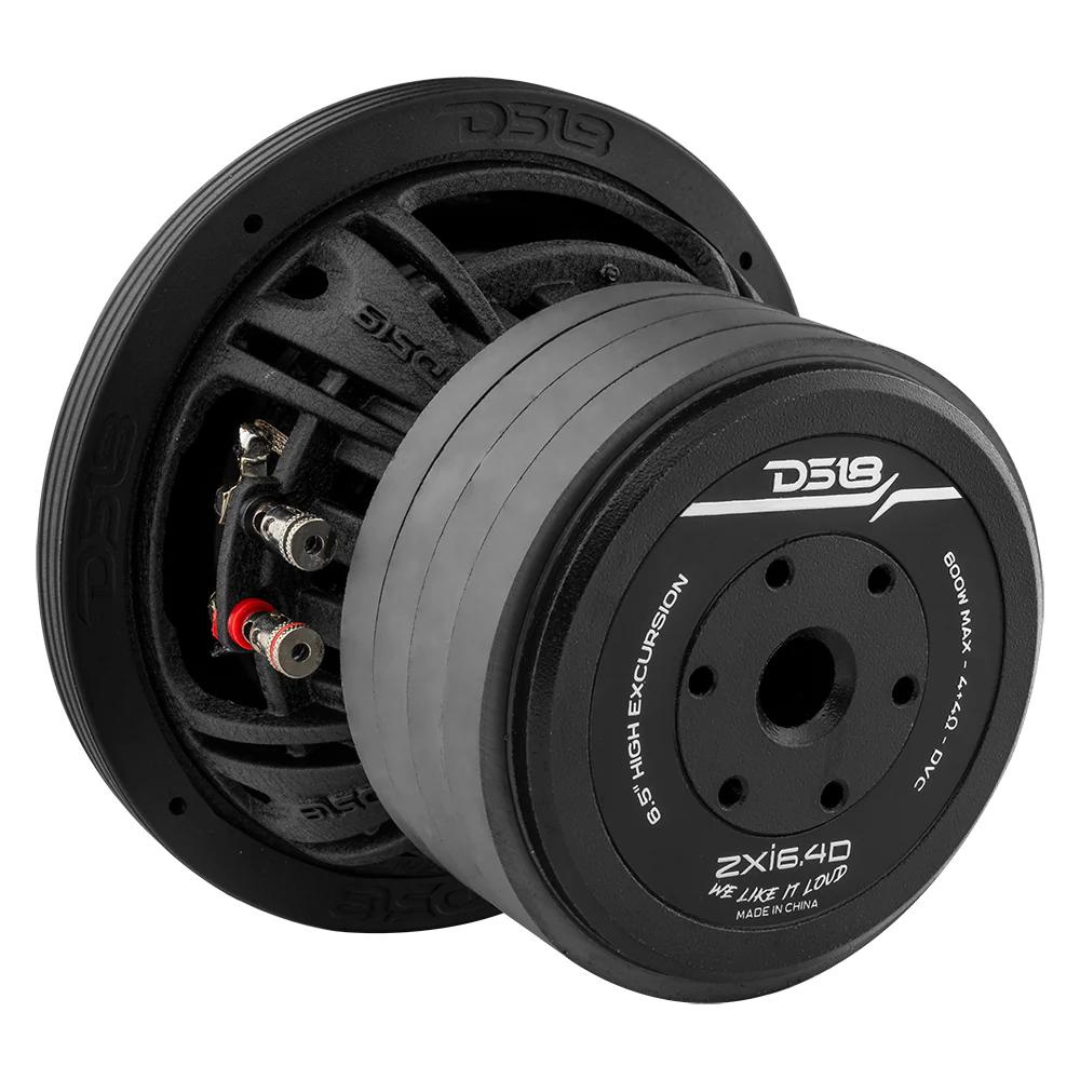 Subwoofer DS18 ZXI6.4D de 6,5" con bobina móvil de aluminio de 1,5" - 300 vatios Rms 4 ohmios DVC