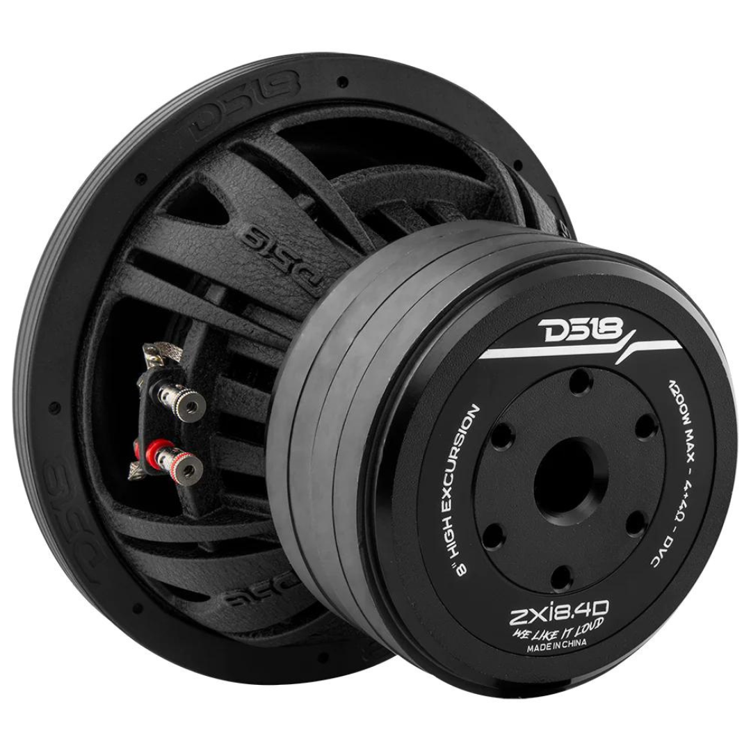 Subwoofer DS18 ZXI8.4D de 8" con bobina móvil de aluminio de 2" - 600 vatios Rms 4 ohmios DVC
