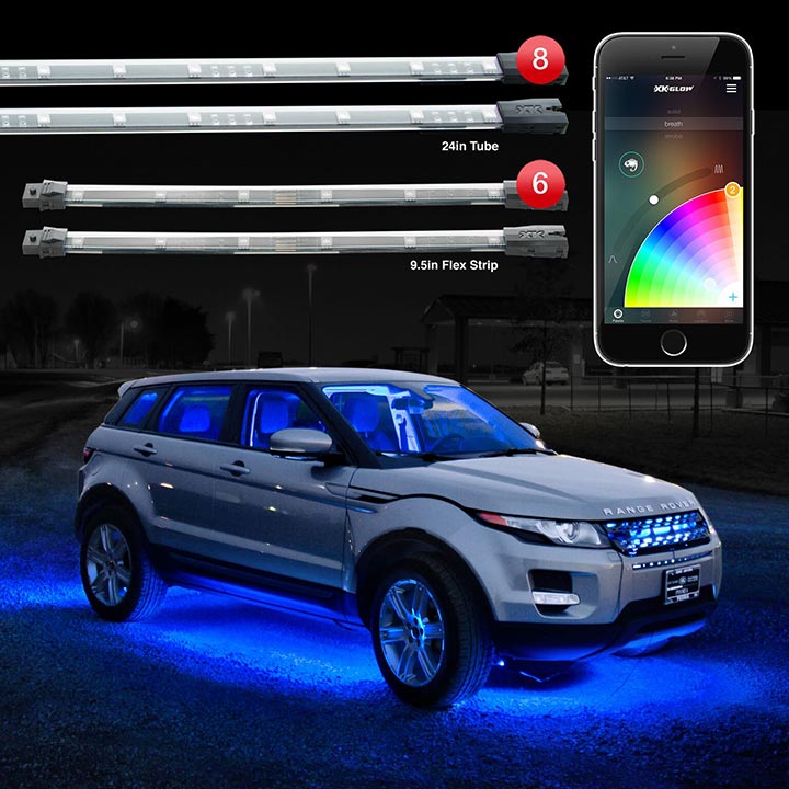 XKGlow KS-CAR-ADVANCE LED Interior and Underglow Accent Light Kit with Bluetooth Control