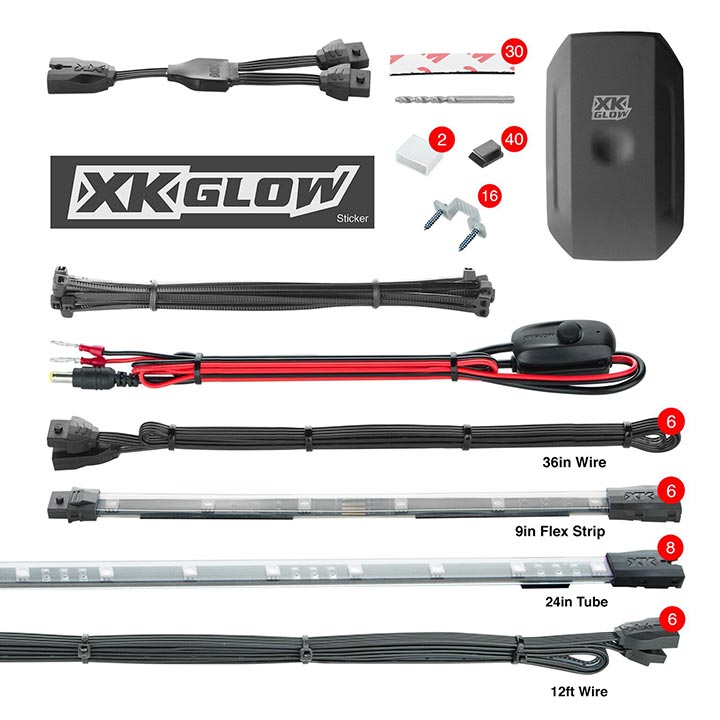 XKGlow KS-CAR-ADVANCE LED Interior and Underglow Accent Light Kit with Bluetooth Control