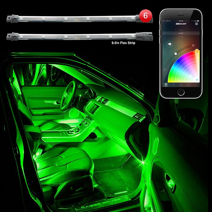XKGlow KS-CAR-MINI Advanced LED Interior Accent Light Kit with Bluetooth Control