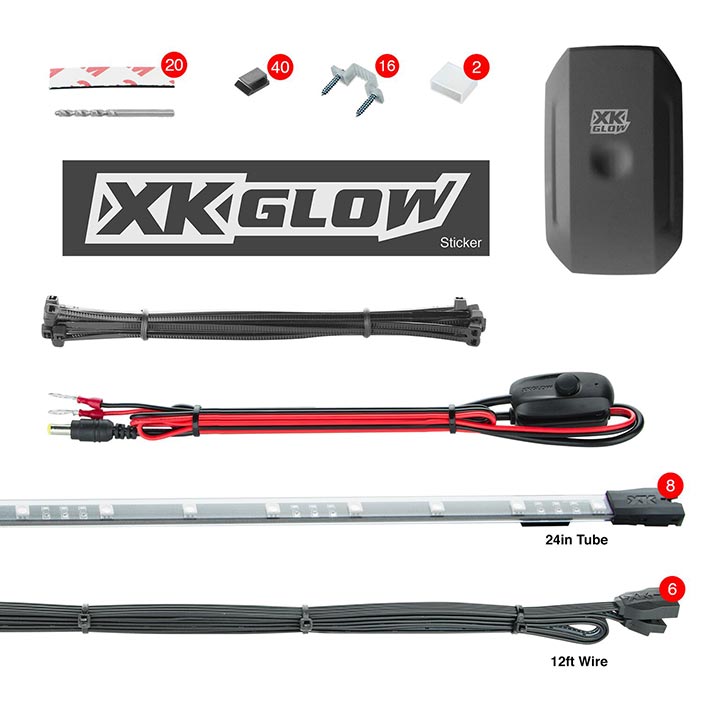 XKGlow KS-CAR-STANDARD RGB LED Underglow Light Accent Kit with Bluetooth Control