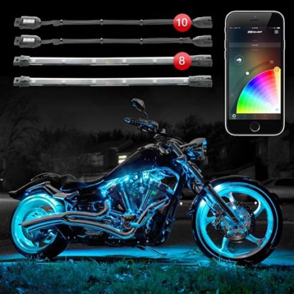 XKGLOW KS-MOTO-ADVANCE Motorcycle Underglow with Engine Accent LED Accent Light Kit and Bluetooth Control