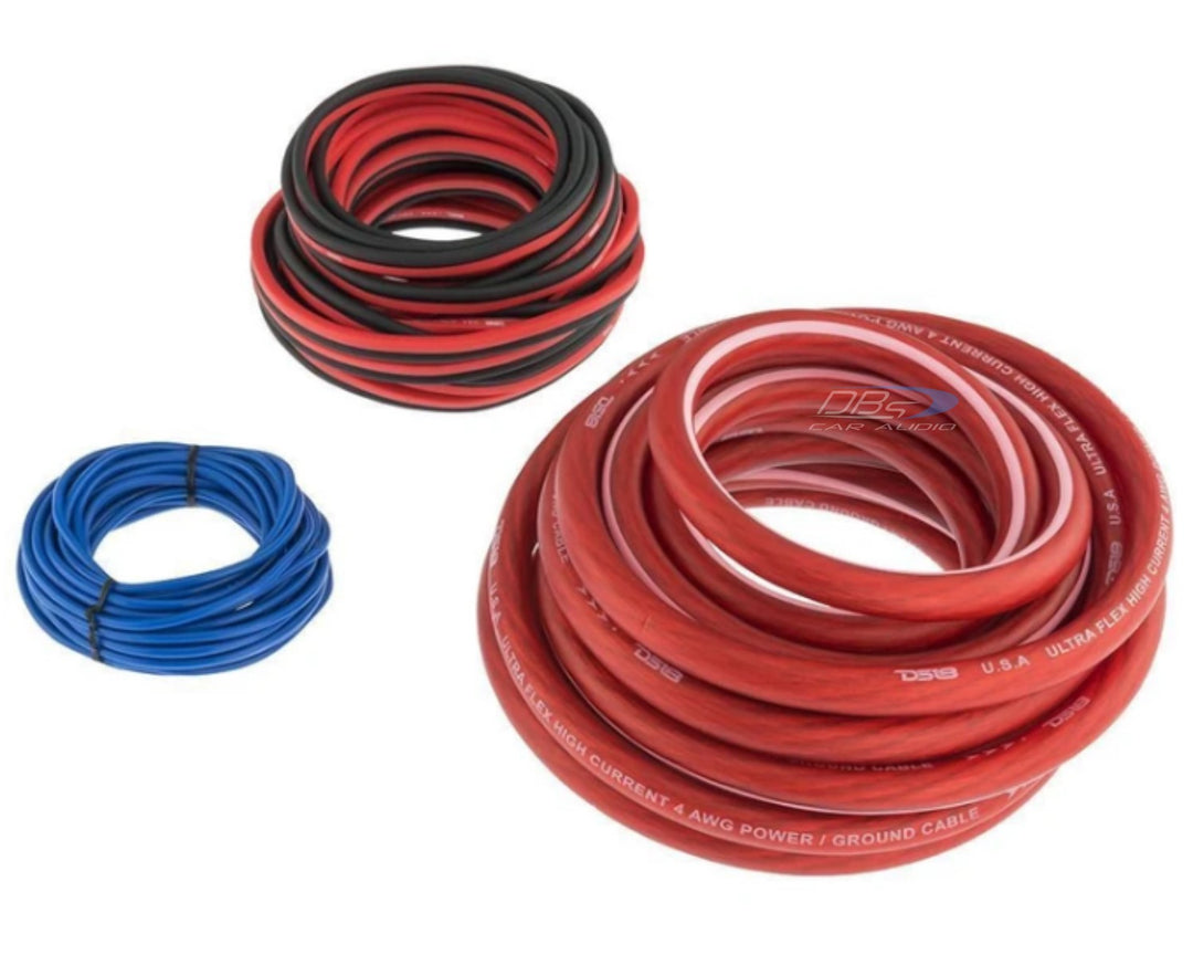 DS18 AMPKIT4 Kit de cableado de amplificador de calibre 4 - Cable de aluminio revestido de cobre (CCA)