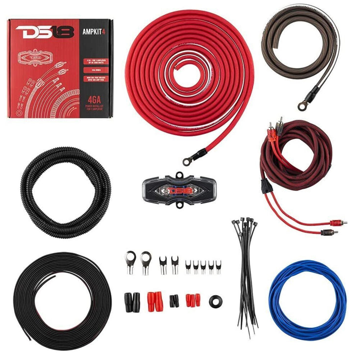 DS18 AMPKIT4 Kit de cableado de amplificador de calibre 4 - Cable de aluminio revestido de cobre (CCA)