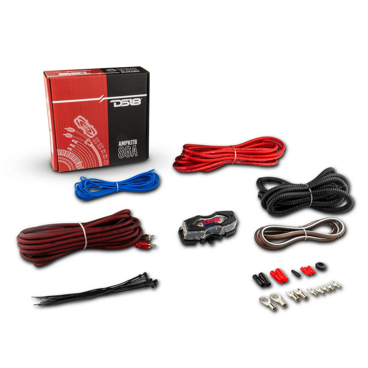 DS18 AMPKIT8 8 Gauge Amplifier Wiring Kit - (CCA) Copper Clad Aluminum Wire