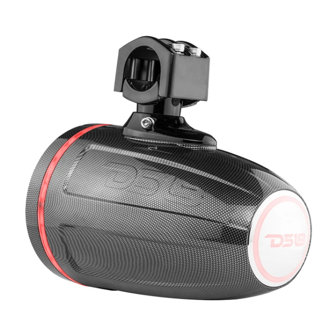 DS18 CF-X6TP Cápsulas de altavoces tipo torre marina de fibra de carbono de 6,5" con luces LED RGB | 100 vatios Rms 4 ohmios