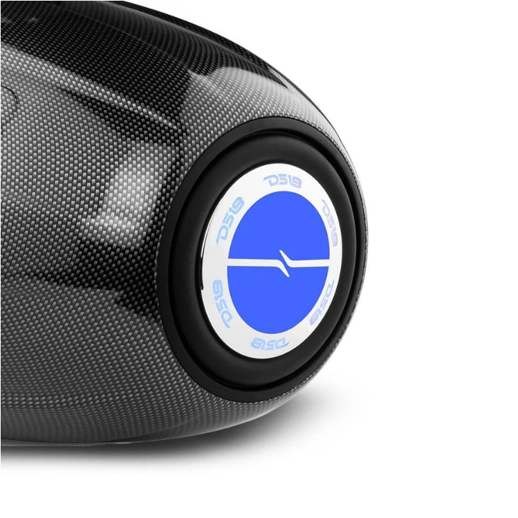 DS18 CF-X8TPNEO Torres marinas de neodimio de fibra de carbono de 8" con luces LED RGB incorporadas - 180 vatios Rms 4 ohmios