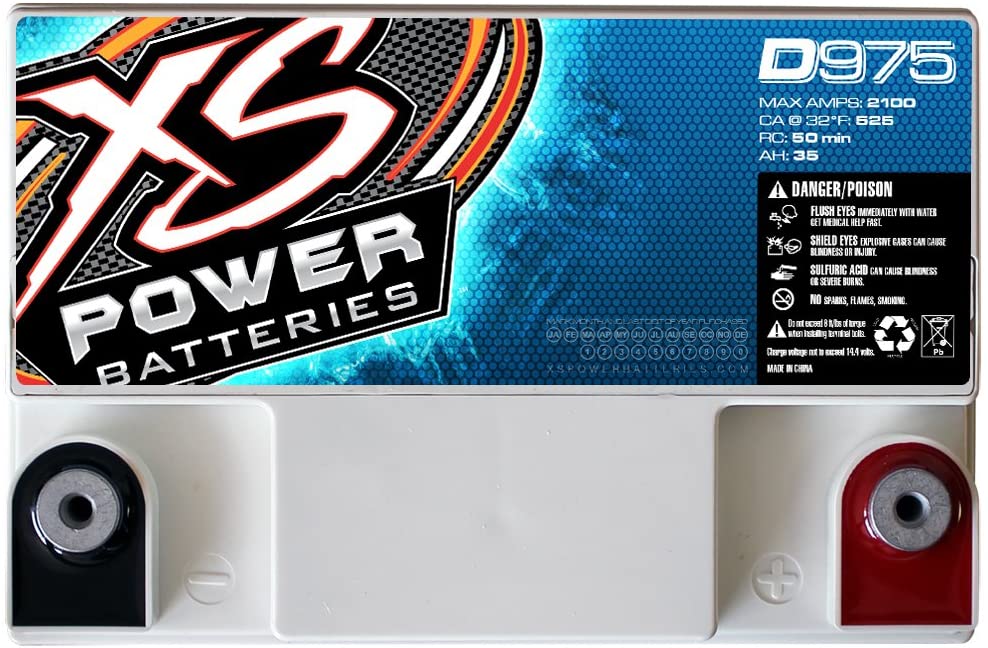 XS Power D975 12 Volt AGM Car Audio Battery - 1000 Watts Rms | 43Ah