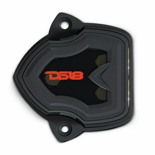 DS18 DB1024 Distribution Block with Plastic Cover - 1x 1/0 Gauge In 2x 4 Guage Out