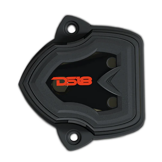 DS18 DB1034 Distribution Block with Plastic Cover - 1x 1/0 Gauge In 3x 4 Gauge Out