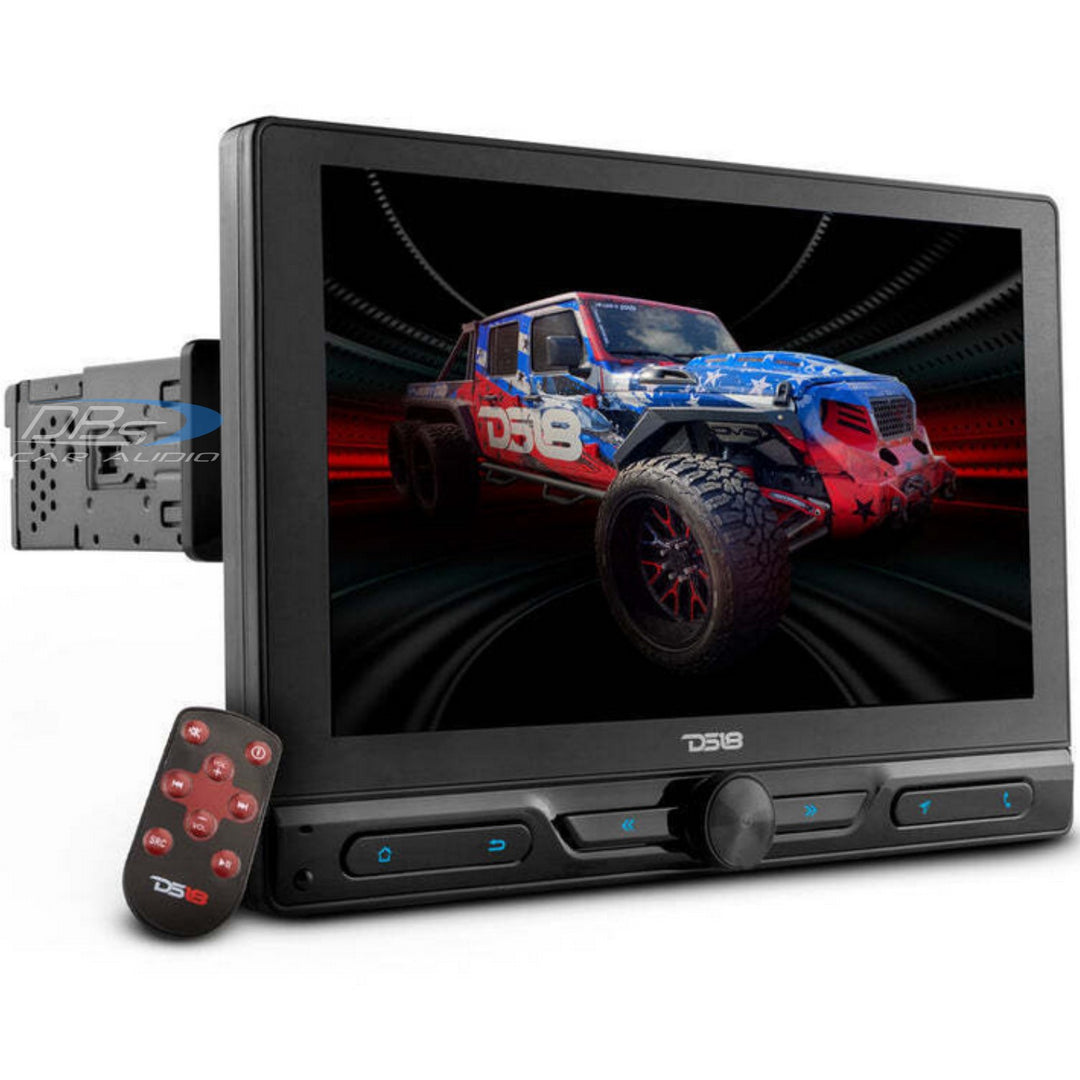 DS18 DDX10.5ADX Single-Din Radio with 10.5" Floating Touchscreen - Bluetooth, Mirror Link, USB, Gps and Android 10 (4x64GB)