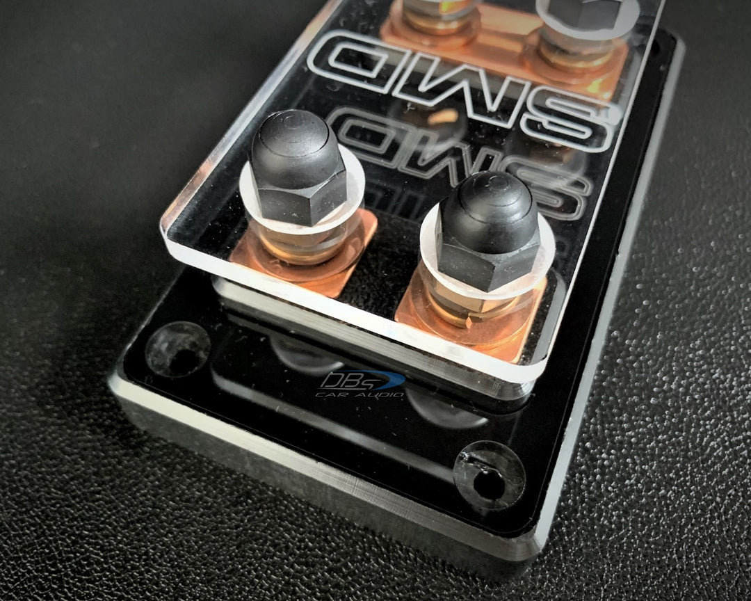 SMD Double 2 Slot ANL Fuse Block with 100% Oxygen-free Copper Hardware and Clear Acrylic Cover - Made In the USA