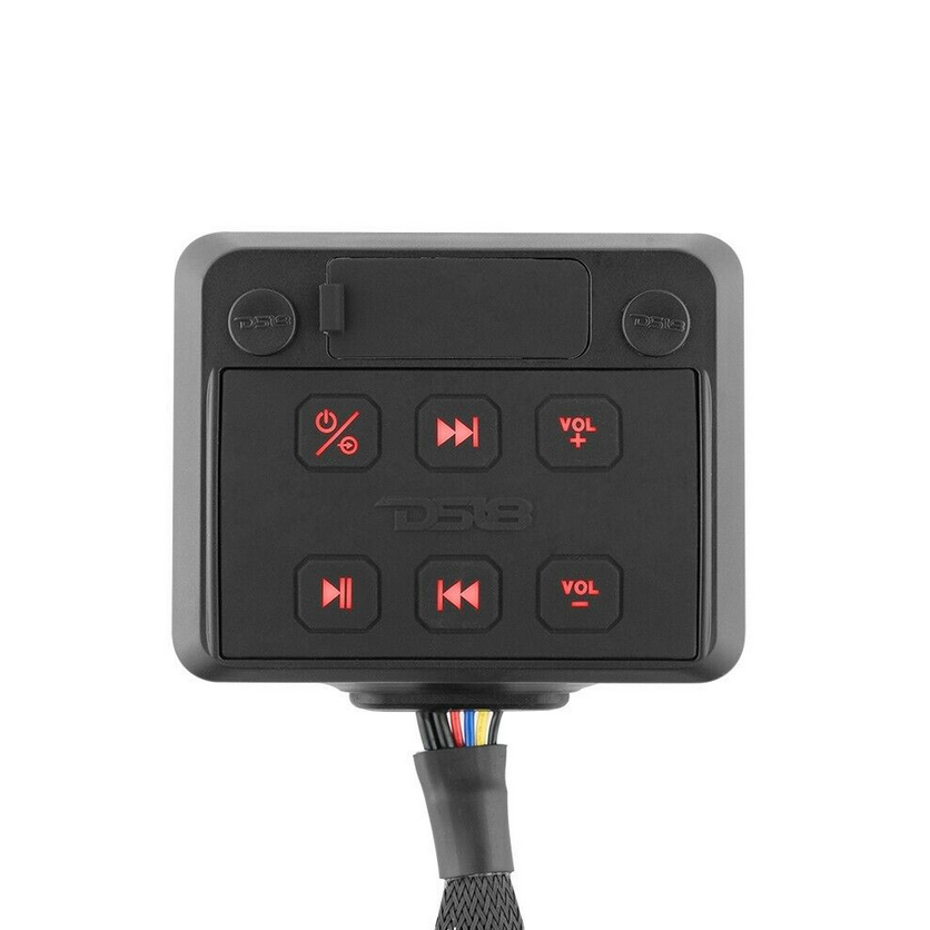 Controlador de transmisión de audio marino DS18 ENSBTRC-SQ con carcasa y Bluetooth, entrada auxiliar, reproductor USB