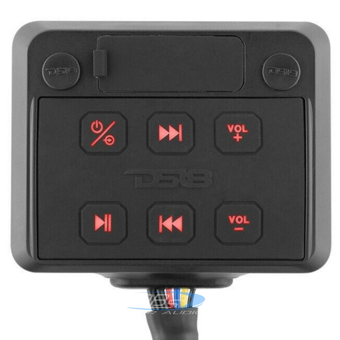 DS18 ENSBTRC-SQ Marine Audio Streamer Controller with Enclosure and Bluetooth, AUX Input, USB Player