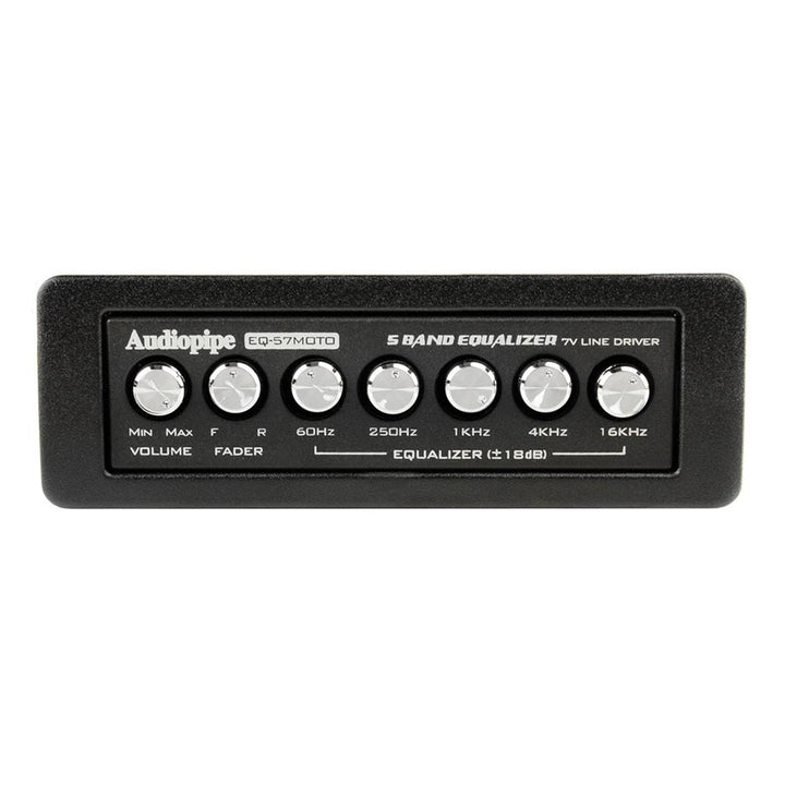 Audiopipe EQ-57MOTO In-dash 5-Band Mini Graphic Equalizer with Sub Control