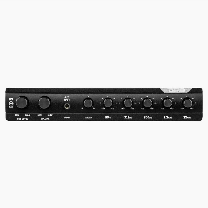DS18 EQX5 In-dash 5-Band Graphic Equalizer with Subwoofer Control Knob