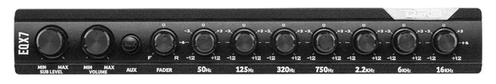 DS18 EQX7 In-dash 7-Band Graphic Equalizer with Subwoofer Control Knob