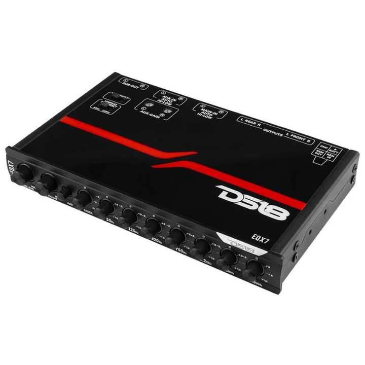DS18 EQX7 In-dash 7-Band Graphic Equalizer with Subwoofer Control Knob