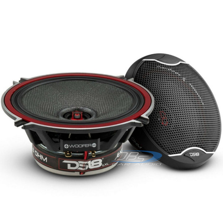 DS18 EXL-SQ5.25 5.25" 2-Way Coaxial Speakers with Fiber Glass Cone - 80 Watts Rms 3-ohm