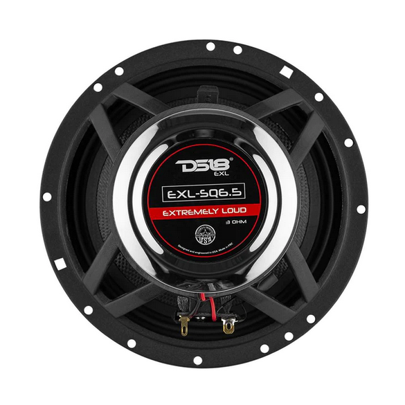 DS18 EXL-SQ6.5 6.5" 2-Way Coaxial Speakers with Fiber Glass Cone - 120 Watts Rms 3-ohm