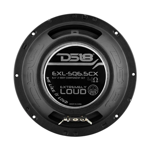 DS18 EXL-SQ6.5CX Juego de altavoces componentes de 2 vías de 6,5" con tweeters y crossovers - 150 vatios Rms 4 ohmios