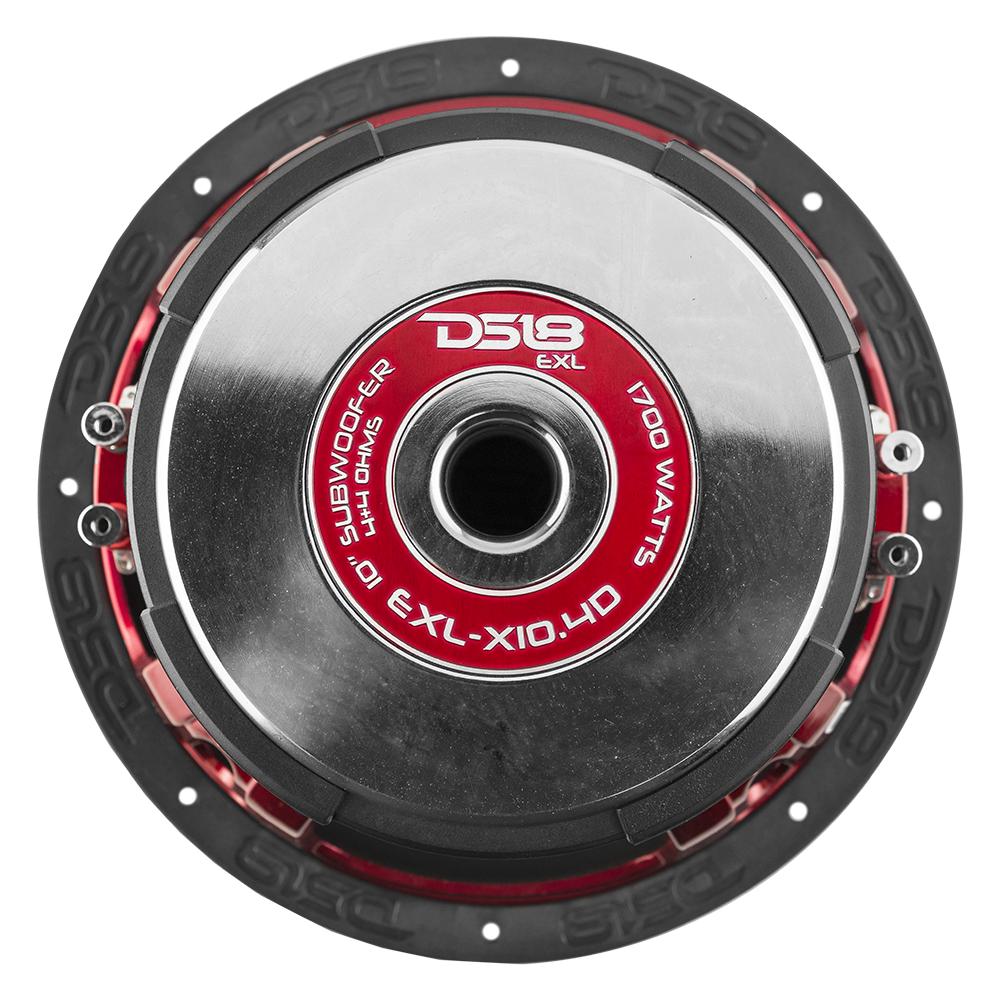 DS18 EXL-X10.4D 10" Subwoofer with 2.5" Black Aluminum Voice Coil - 850 Watts Rms 4-ohm DVC