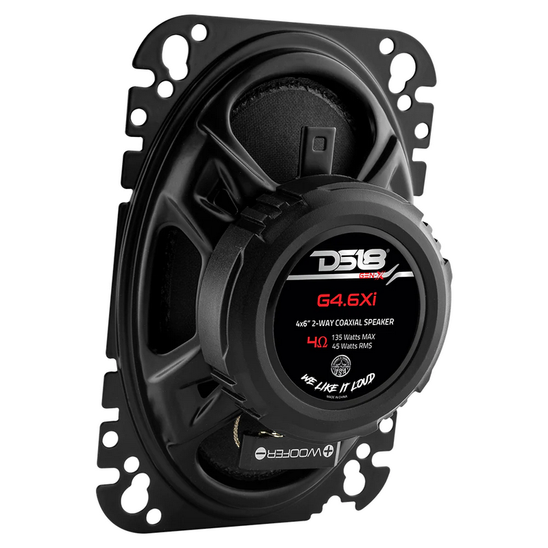 DS18 G4.6Xi 4x6" 2-way Coaxial Speakers with Built-in Tweeters - 45 Watts Rms 4-ohm