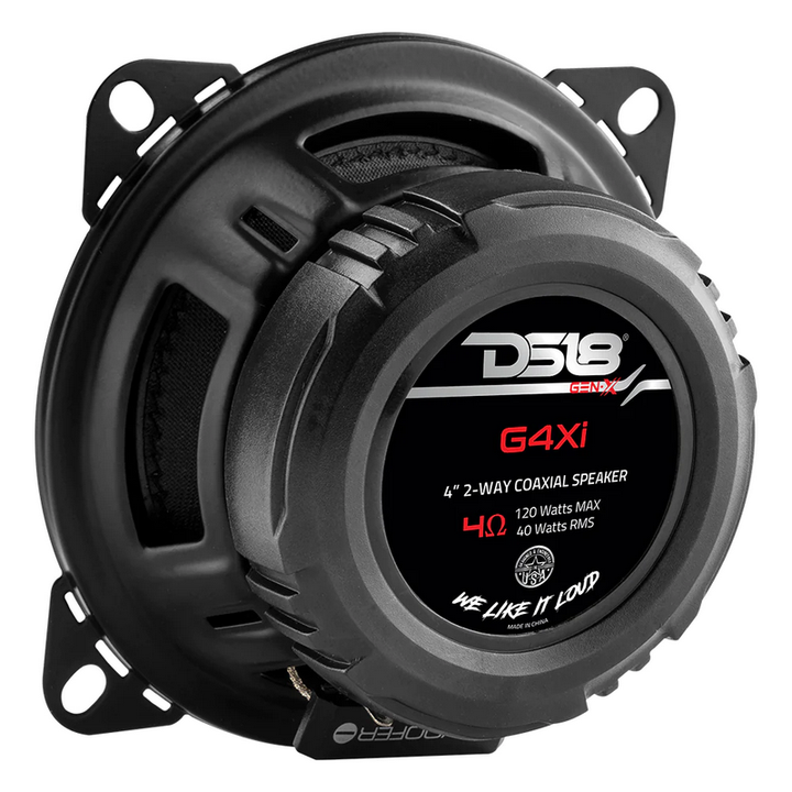 Altavoces coaxiales DS18 G4Xi de 4" y 2 vías con tweeters incorporados - 40 vatios Rms 4 ohmios