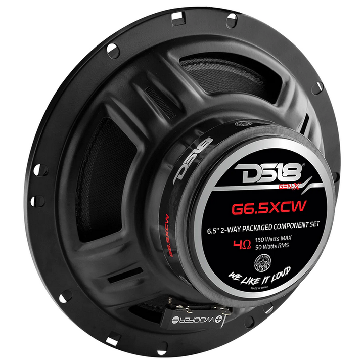 DS18 G6.5XC 6.5" 2-Way Component Speaker Set - 50 Watts Rms 4-ohm