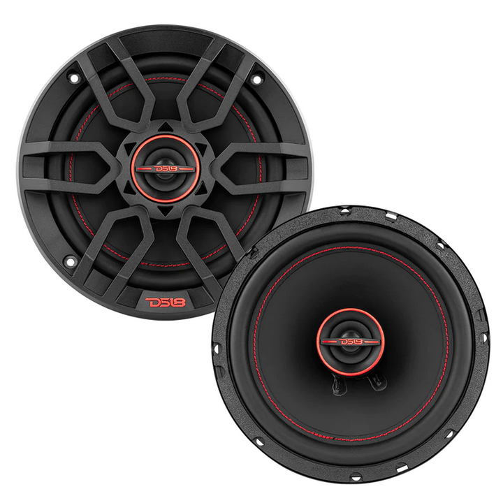 DS18 G6.5Xi 6.5" 2-way Coaxial Speaker Set with Grills - 50 Watts Rms 4-ohm