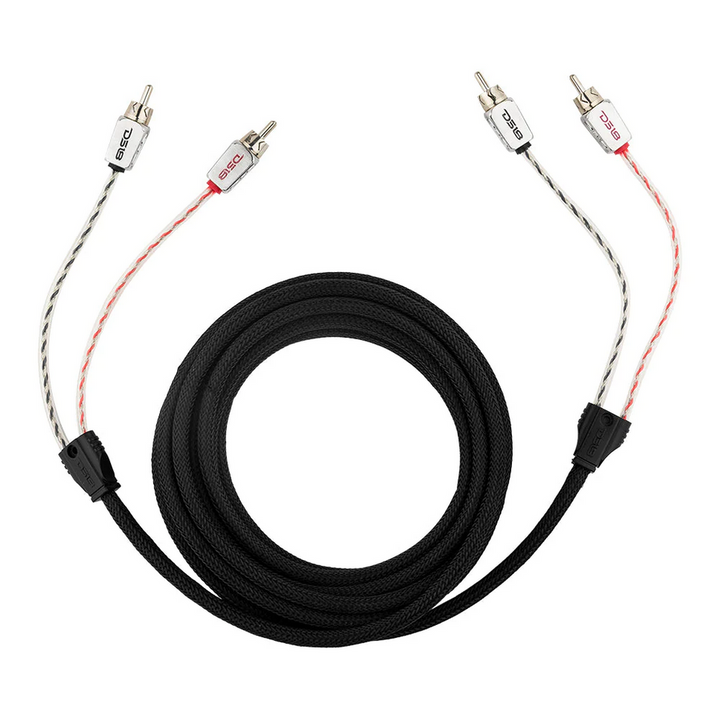 DS18 HQRCA-16FT 16 Foot 2-Channel High Quality Dual Twisted Rca Cable with Braided Nylon Jacket