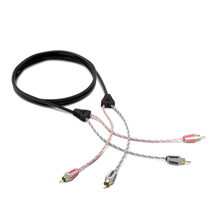 DS18 HQRCA-6FT 6 Foot 2-Channel High Quality Dual Twisted Rca Cable with Braided Nylon Jacket