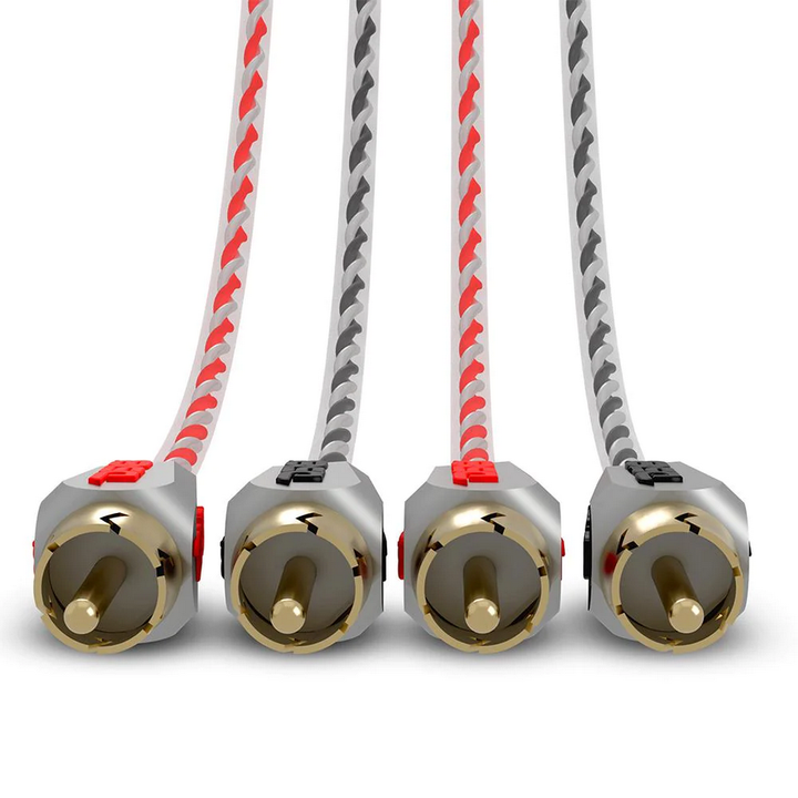 DS18 HQRCA-6FT Cable Rca trenzado doble de alta calidad de 6 pies y 2 canales con cubierta de nailon trenzado