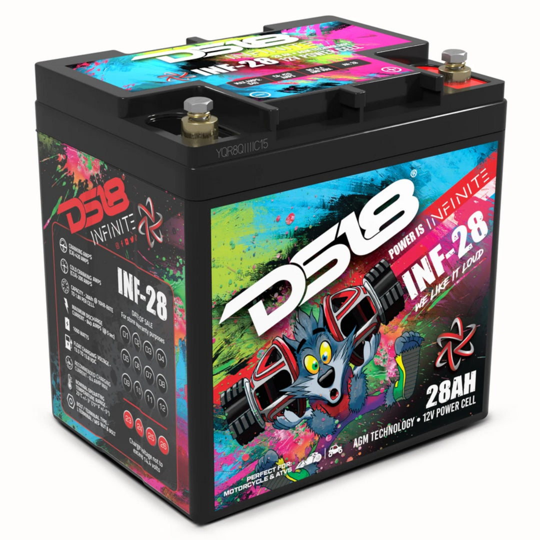 DS18 INF-28AH Batería de audio para automóvil AGM de 12 voltios - 1000 vatios Rms | 28Ah