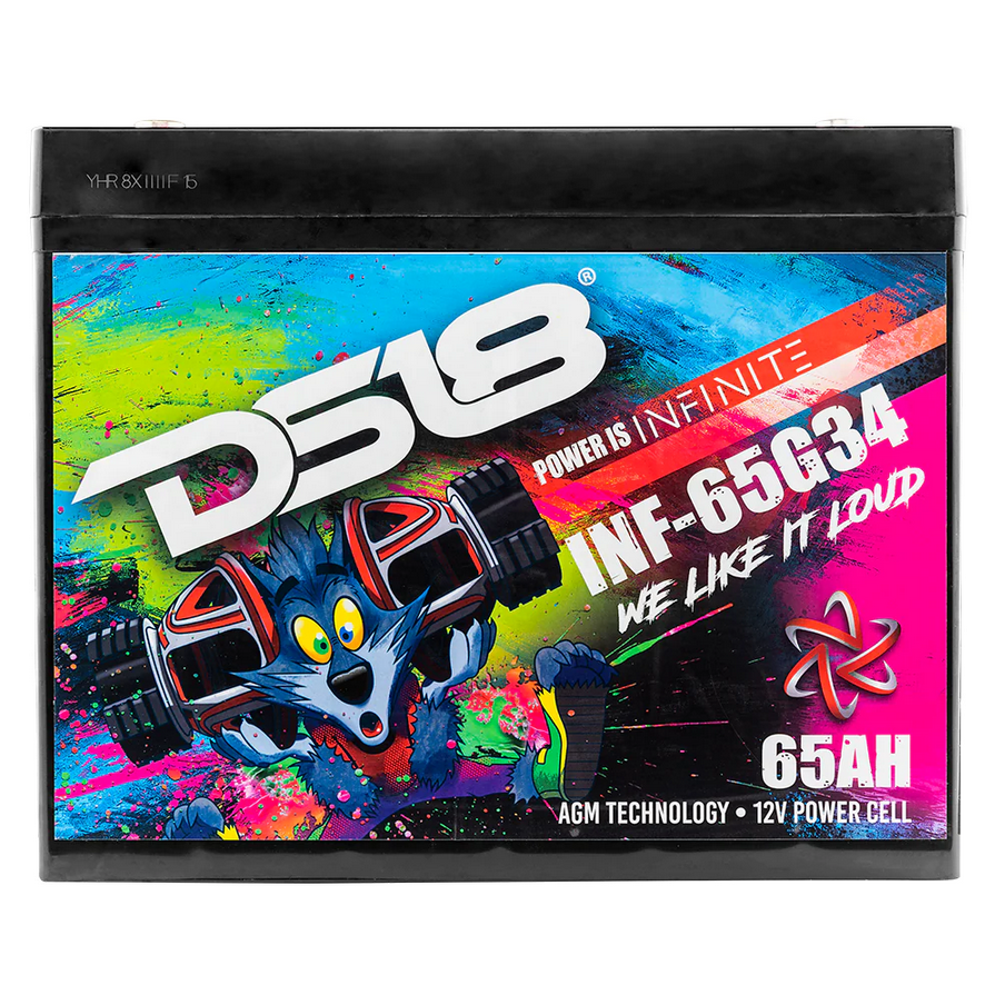 DS18 INF-65G34AH Batería BCI de audio para automóvil AGM de 12 voltios - 2000 vatios Rms | 65Ah