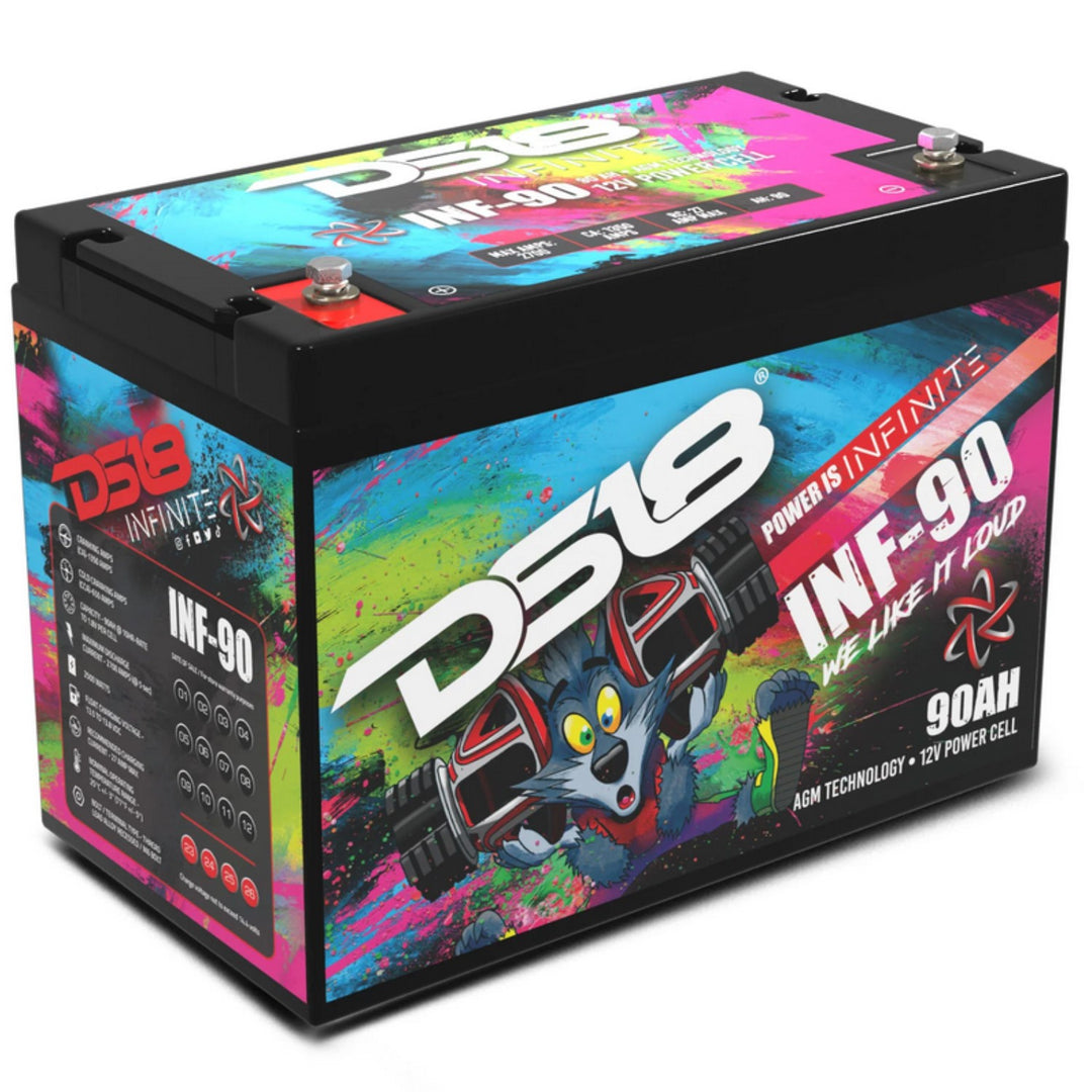 DS18 INF-90AH Batería de audio para automóvil AGM de 12 voltios - 2500 vatios Rms | 90Ah