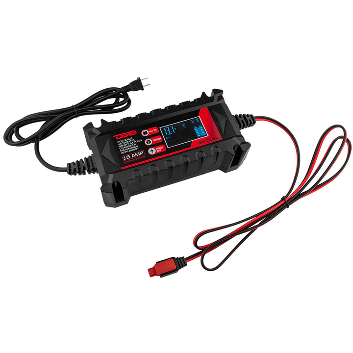 DS18 INF-C15A 6 or 12 Volt Smart 15A Battery Maintainer & Charger - Compatible with Lead-Acid, Wet, Gel, AGM and Lithium (LiFePO4)