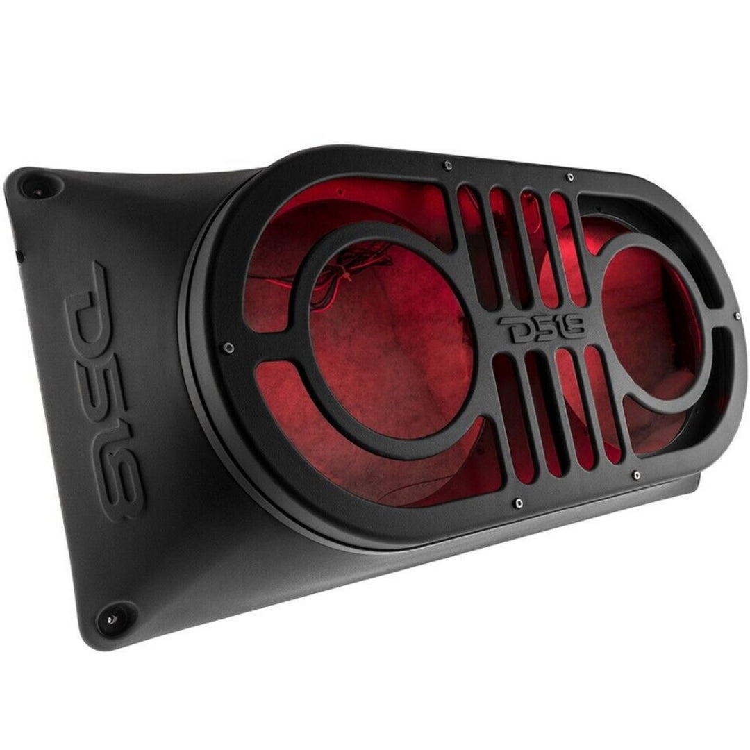1997-up Jeep Wrangler TJ, JK, JKU, JL & JLU - DS18 JBASS Tailgate Subwoofer Enclosure with RGB Lights - Fits 2x 10" Subwoofers