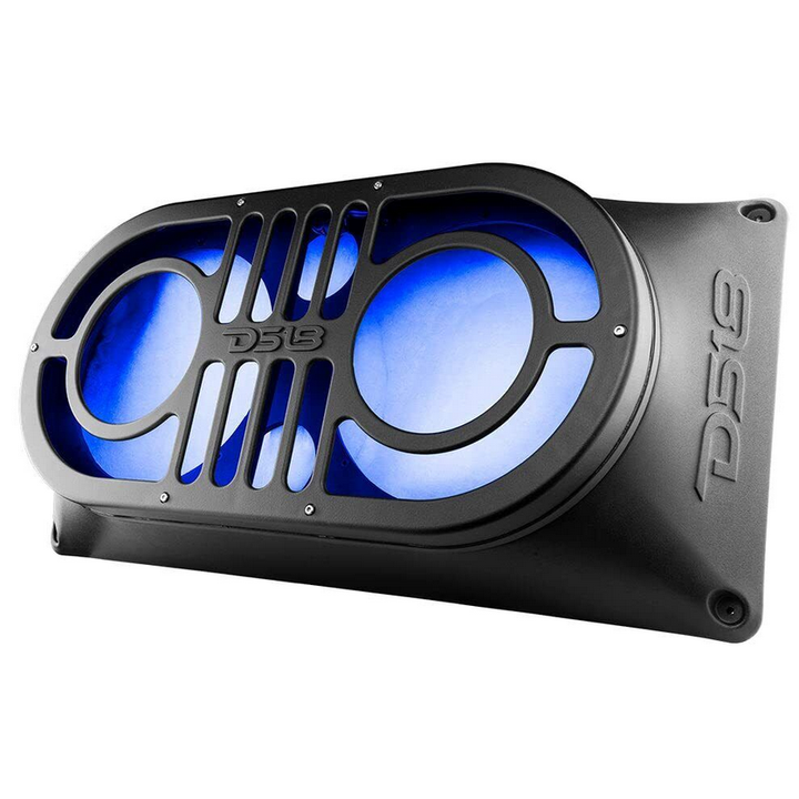 1997-up Jeep Wangler TJ, JK, JKU, JL & JLU - DS18 JMID Tailgate Enclosure with RGB Lights - Fits 2x 10" Mid-Bass & 2x Tweeters