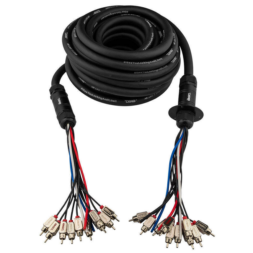 DS18 MDSA10/4.50FT 10-Channel Rca Medusa Cable with 4x 12ga OFC Power Wires - 50 Foot