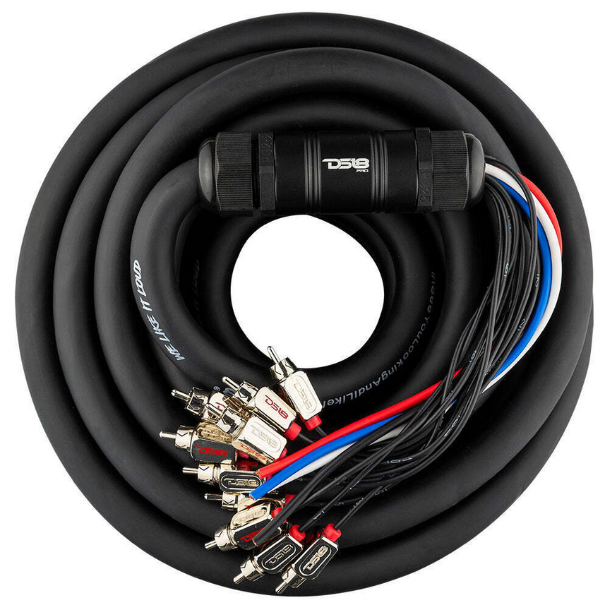 DS18 MDSA10/4.50FT Cable Rca Medusa de 10 canales con 4 cables de alimentación OFC de calibre 12 - 50 pies