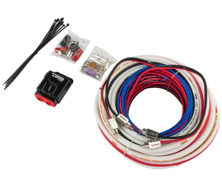 Kit de cableado de amplificador marino DS18 MOFCKIT4 calibre 4, fabricado con alambre de cobre estañado OFC