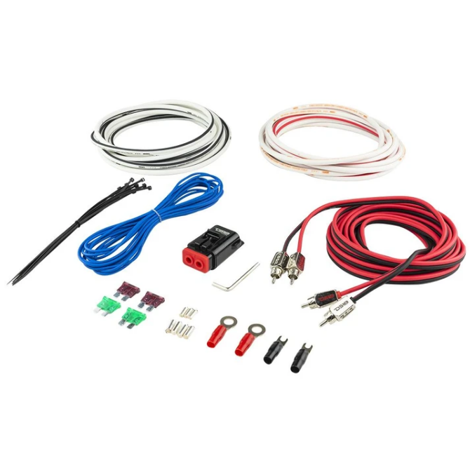 DS18 MOFCKIT8 8 Gauge Marine Amplifier Wiring Kit - Made with Tinned OFC Copper Wire