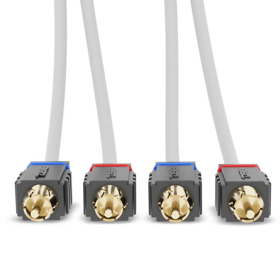 DS18 MOFCR-12FT 12 Foot Marine Grade 2-Channel Twisted Rca Cable - Made with Tinned OFC Copper Wire