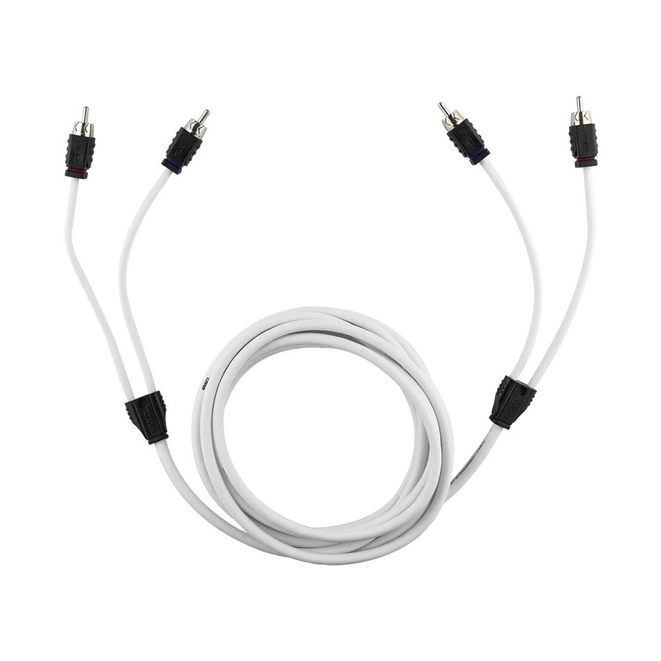 DS18 MOFCR-12FT 12 Foot Marine Grade 2-Channel Twisted Rca Cable - Made with Tinned OFC Copper Wire