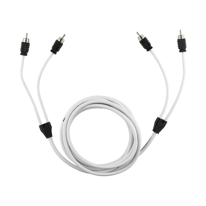 DS18 MOFCR-12FT 12 Foot Marine Grade 2-Channel Twisted Rca Cable - Made with Tinned OFC Copper Wire
