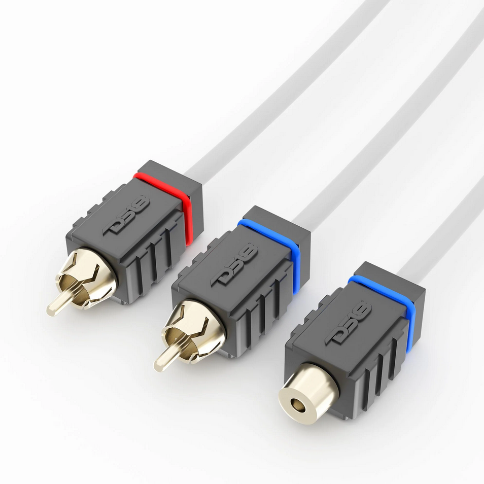 DS18 MOFCR-1F2M Marine Grade 1x Female to 2x Male Rca Splitter Cable - Made with Tinned OFC Copper Wire