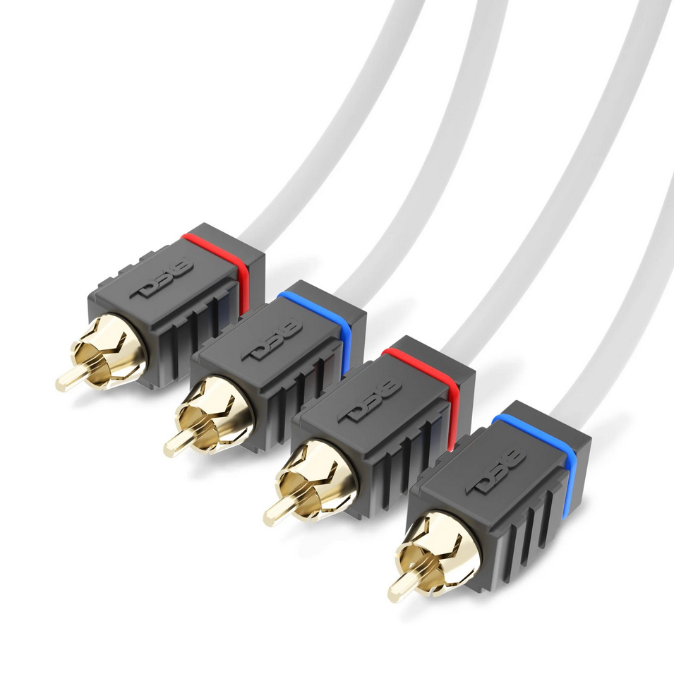 DS18 MOFCR-25FT 25 Foot Marine Grade 2-Channel Twisted Rca Cable - Made with Tinned OFC Copper Wire