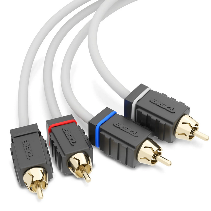 DS18 MOFCR-25FT.4CH 25 Foot Marine Grade 4-Channel Twisted Rca Cable - Made with Tinned OFC Copper Wire